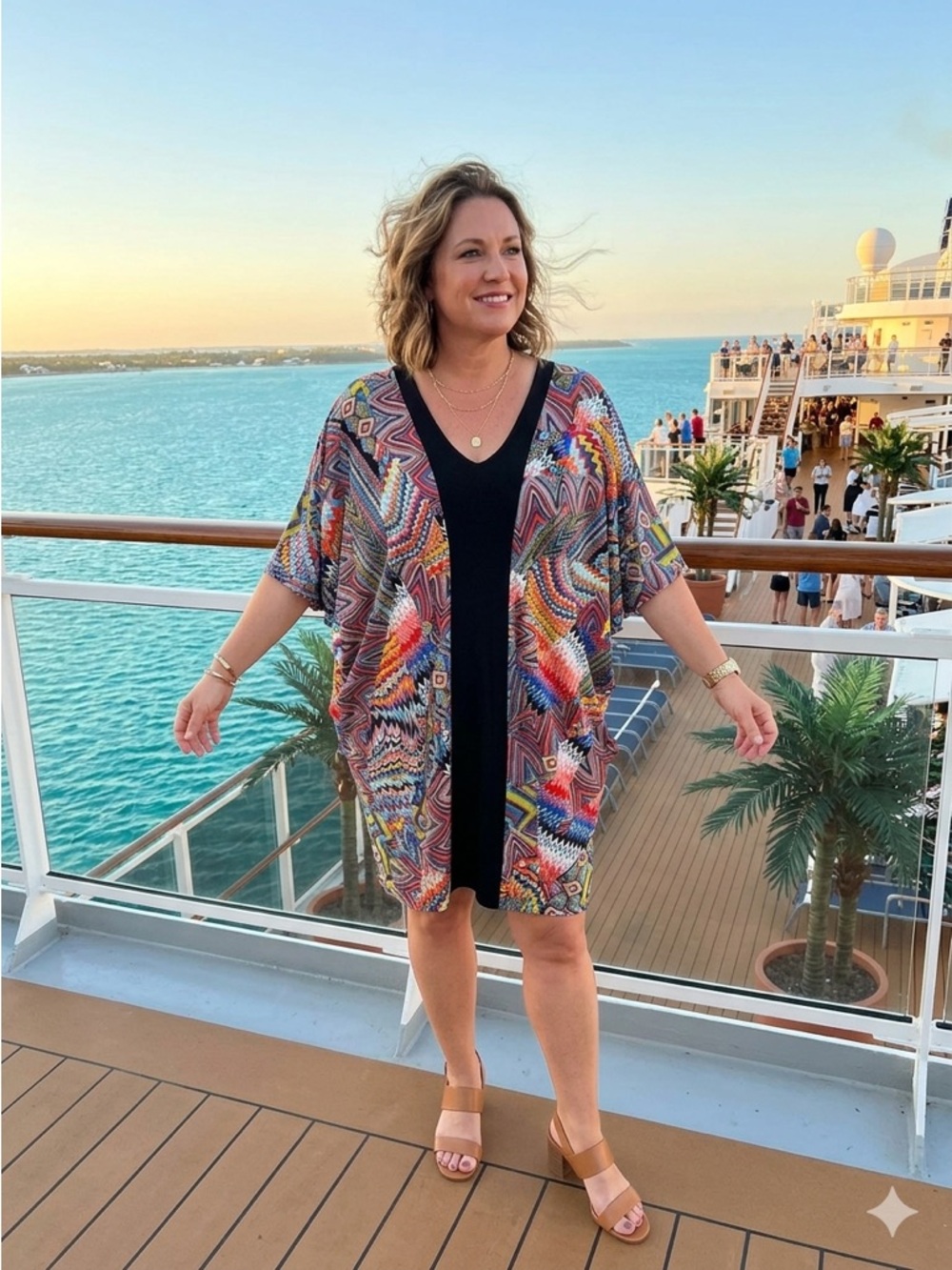 Simon Chang Midi Mumu Colourful Abstract Print XL